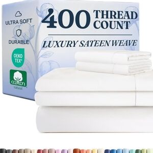 CGK Unlimited 400 Thread Count Cotton Bed Sheet Set Sheets Satee Split King New